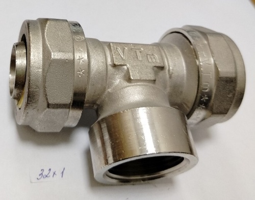 Цанговый Тройник наружная резьба 32*1" Валтек купить 